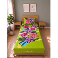 Hand Painted Rayon Bedsheet Set Single Size